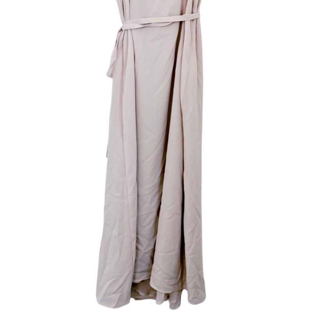 1. State Ruffled Chiffon Midi Wrap Dress Flowy Dress Blush Pink Size 6 NWOT - Picture 7 of 11